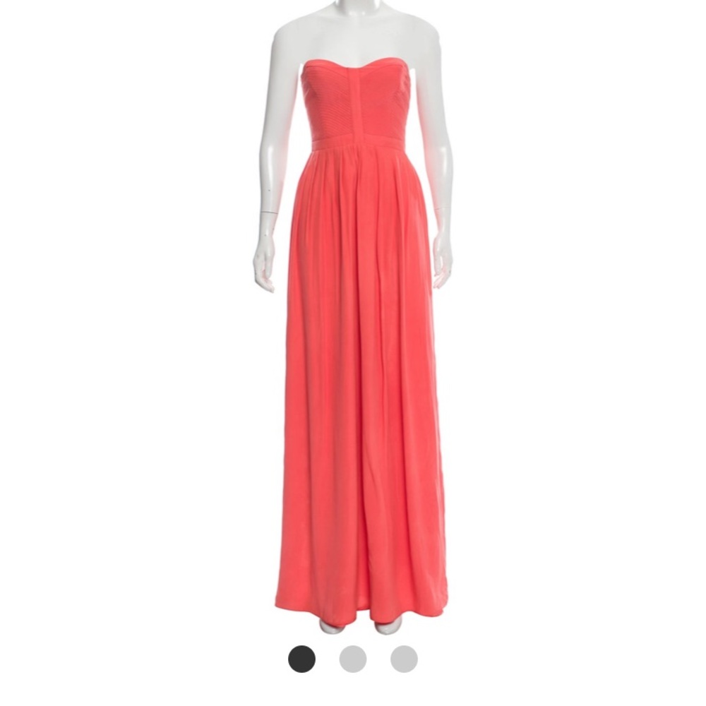 Parker coral silk gown, XS